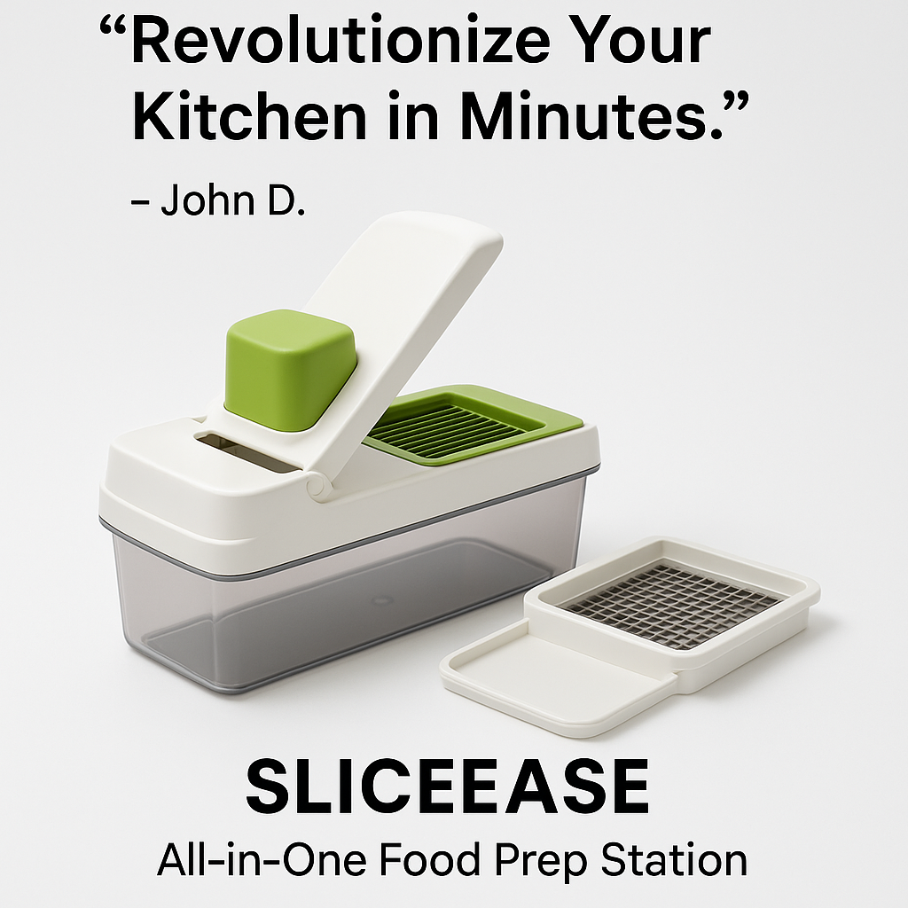 Customer testimonial image featuring SLICEEASE All-in-One Food Prep Station - Revolutionize Your Kitchen in Minutes, collection style layout