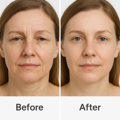 Before and after comparison showing Red Light Mask Q-Rejuvalight Pro | Professional LED Therapy At Home results, slideshow format