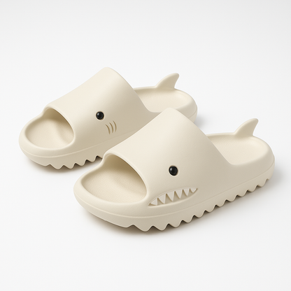 Professional product photo of Sharks Slides - Cloud Slides: Experience Walking on Air with Every Step, clean white background, commercial photography, high quality