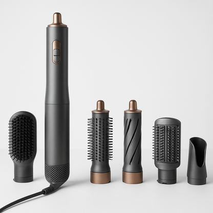 Customer testimonial image featuring Professional Air Hair Styler Kit - 6-in-1 Automatic Curling & Styling System, collection style layout