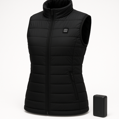 Professional product photo of Women's Heated Gilet with High Capacity Battery - Stay Warm Anywhere, clean white background, commercial photography, high quality