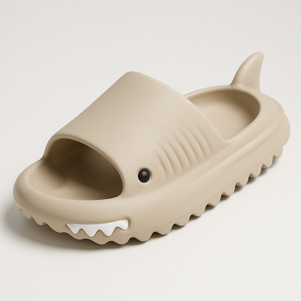 Close-up detail shot of Sharks Slides - Cloud Slides: Experience Walking on Air with Every Step showcasing premium quality, product detail view