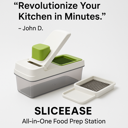 Customer testimonial image featuring SLICEEASE All-in-One Food Prep Station - Revolutionize Your Kitchen in Minutes, collection style layout