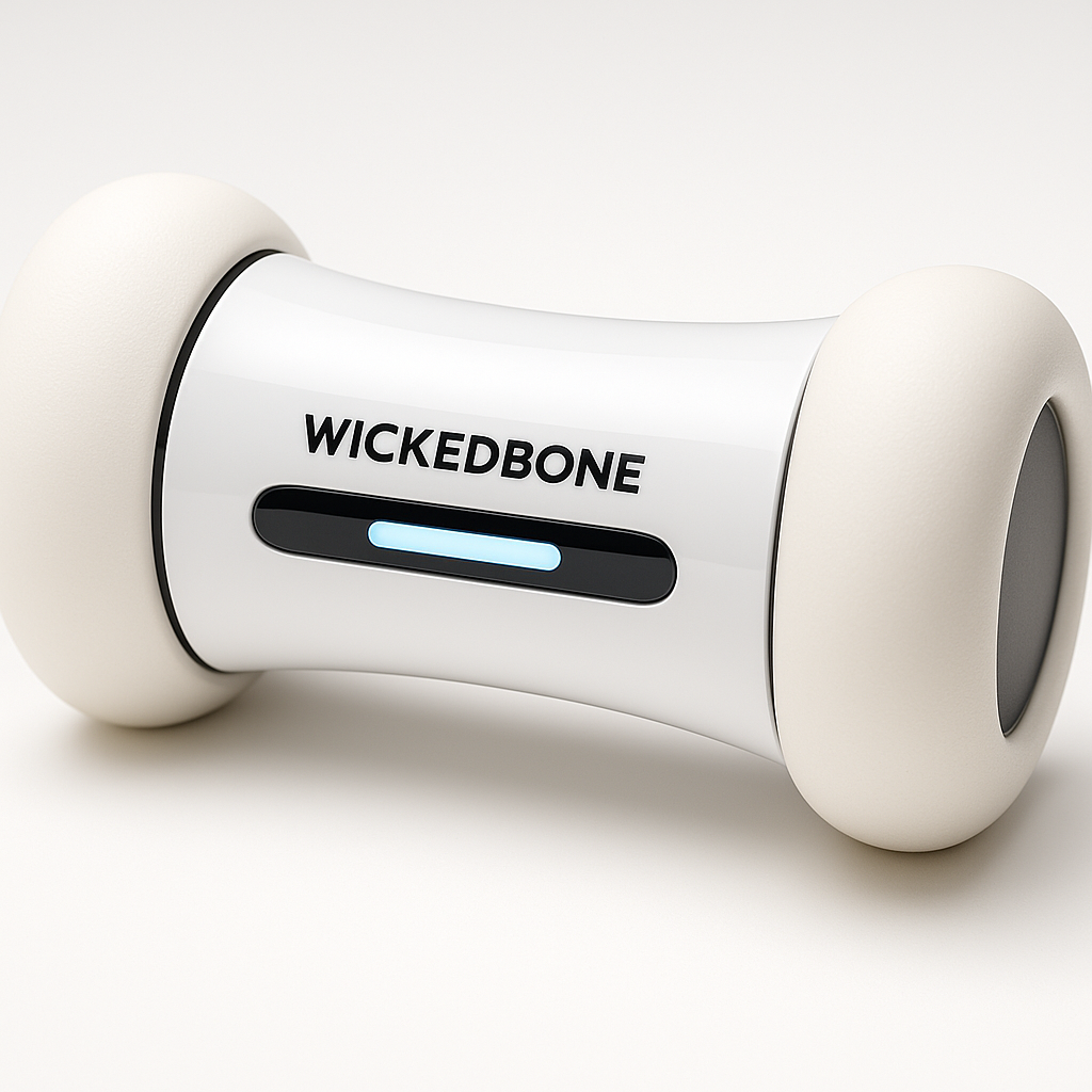 Close-up detail shot of Wickedbone: Smart Pet Induction Interactive Toy With App Control showcasing premium quality, product detail view