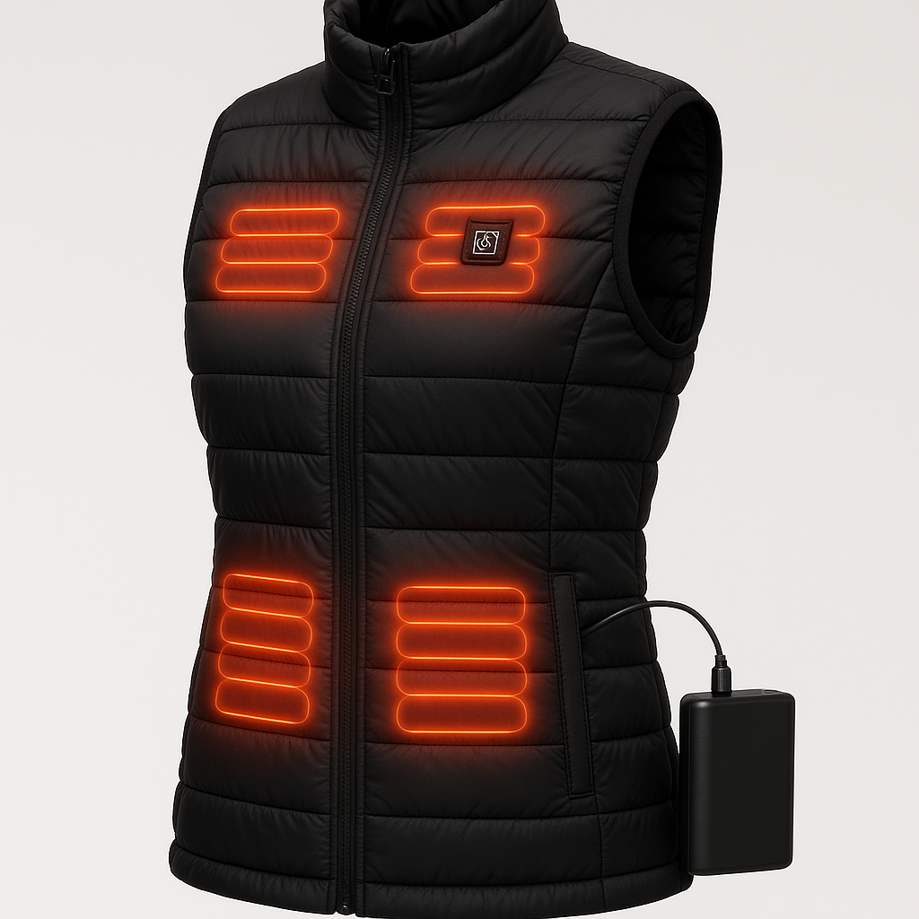 Close-up detail shot of Women's Heated Gilet with High Capacity Battery - Stay Warm Anywhere showcasing premium quality, product detail view