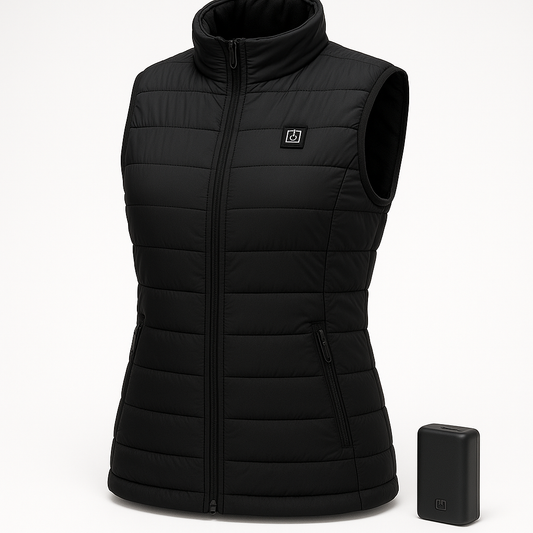 Professional product photo of Women's Heated Gilet with High Capacity Battery - Stay Warm Anywhere, clean white background, commercial photography, high quality